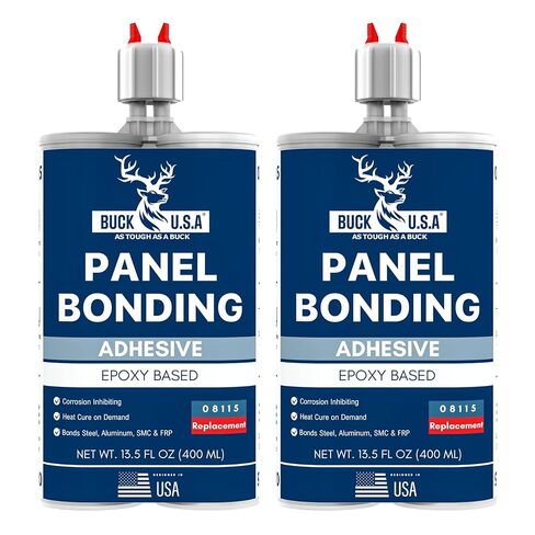 Buck Panel Bonding Adhesive, Two-Part Epoxy, 400 ml/13.5 fl oz Cartridge, 08115 Replacement, Heavy-Duty Metal Glue for Automotive Use, Bonds w/Steel, Aluminum, Plastic & More, OEM Recommended, Black in Saudi Arabia
