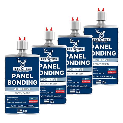 Buck Panel Bonding Adhesive, Two-Part Epoxy, 400 ml/13.5 fl oz Cartridge, 08115 Replacement, Heavy-Duty Metal Glue for Automotive Use, Bonds w/Steel, Aluminum, Plastic & More, OEM Recommended, Black in Saudi Arabia