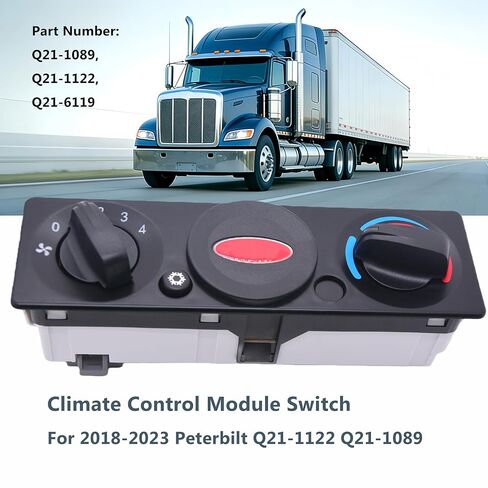 لوحة التحكم في سخان التيار المتردد Q21-1122، استبدال OEM لشاحنات بيتربيلت، وحدة وحدة التحكم في التدفئة والتهوية وتكييف الهواء النائمة مع ضبط درجة الحرارة والمروحة والوضع تحل محل Q211122 Q21-6119 Q21-1089 in Kuwait