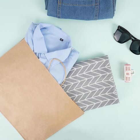 OUTUXED 60pcs 16x6x12 Inch Large Paper Bags with Handles, Kraft Brown Paper Gift Bags for Business, Merchandise, Gifts, Shopping, Retail Stores, Birthday Party in Saudi Arabia