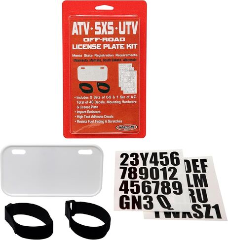 مجموعة لوحة ترخيص الطرق الوعرة من Hardline Products USA ATV/SXS/UTV (أسود) in Kuwait