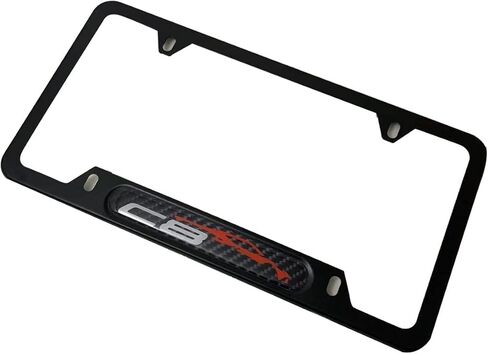 2pcs C8 License Plate Frames Covers Holder, for Corvette C8, Stainless Steel Made,Black in Saudi Arabia