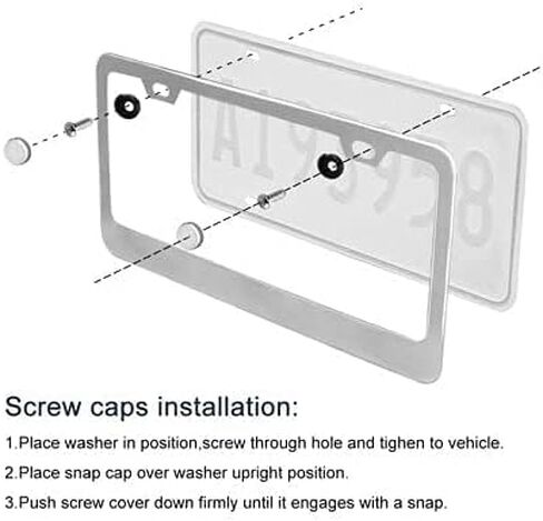 2pcs C8 License Plate Frames Covers Holder, for Corvette C8, Stainless Steel Made,Black in Saudi Arabia
