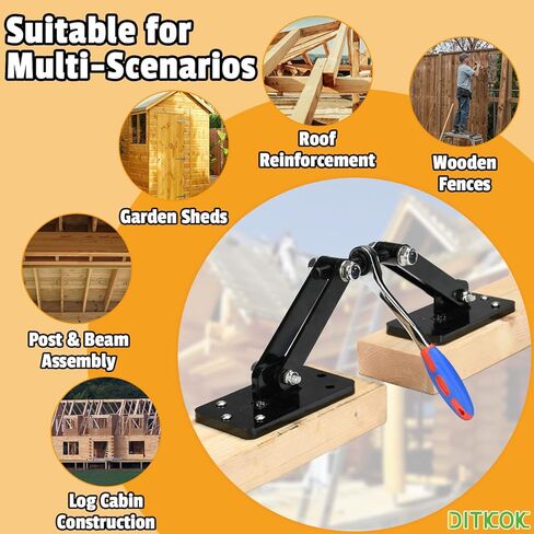 Heavy Duty Beam Puller Tool with Plates, Wall Puller Framing Tool with Ergonomic Reversible Ratchet, Framing Puller For Mass Timber, CLT, Post & Beam, and ZIP Panels, Clamping Travel 4.53" in Saudi Arabia