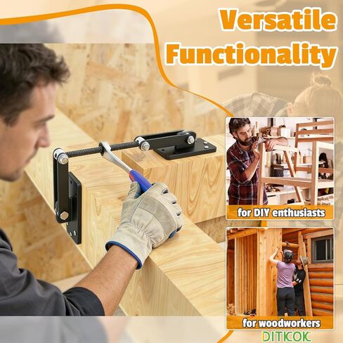Heavy Duty Beam Puller Tool with Plates, Wall Puller Framing Tool with Ergonomic Reversible Ratchet, Framing Puller For Mass Timber, CLT, Post & Beam, and ZIP Panels, Clamping Travel 4.53" in Saudi Arabia