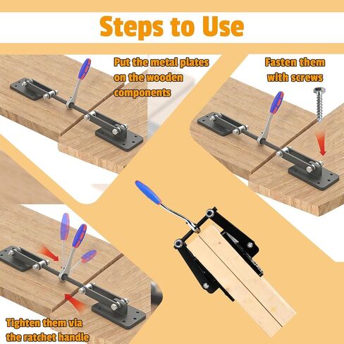 Heavy Duty Beam Puller Tool with Plates, Wall Puller Framing Tool with Ergonomic Reversible Ratchet, Framing Puller For Mass Timber, CLT, Post & Beam, and ZIP Panels, Clamping Travel 4.53" in Saudi Arabia
