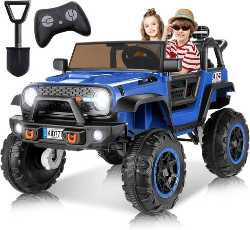 Hikole 24V Ride on Car for Kids,2 Seater Electric Truck with Remote Control, 4x100W Powerful Engine, 4WD/2WD Switchable, LED Headlight & Music Player, Battery Powered Ride on Toys for Boys Girls, Teal in Saudi Arabia