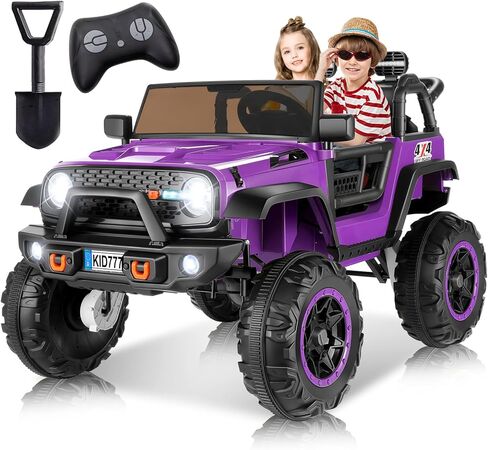 Hikole 24V Ride on Car for Kids,2 Seater Electric Truck with Remote Control, 4x100W Powerful Engine, 4WD/2WD Switchable, LED Headlight & Music Player, Battery Powered Ride on Toys for Boys Girls, Teal in Saudi Arabia