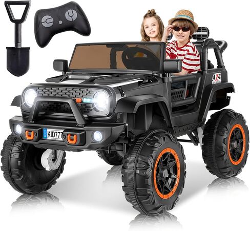 Hikole 24V Ride on Car for Kids,2 Seater Electric Truck with Remote Control, 4x100W Powerful Engine, 4WD/2WD Switchable, LED Headlight & Music Player, Battery Powered Ride on Toys for Boys Girls, Teal in Saudi Arabia