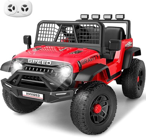 Hikole 12V Ride on Car with Remote Control,Toddler Electric Car, Kid-Car, Power Wheel, Shock Springs, Fast/Slow Speeds, Drving/Reverse, LED Light/Music/Horn/Bluetooth, 1 Wide Seat, Pink in Saudi Arabia