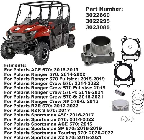 99mm Bore Cylinder Piston Top End Kit Compatible with Polaris Cylinder Kit for RZR570 Ranger570 Scrambler570 ACE570 in Kuwait