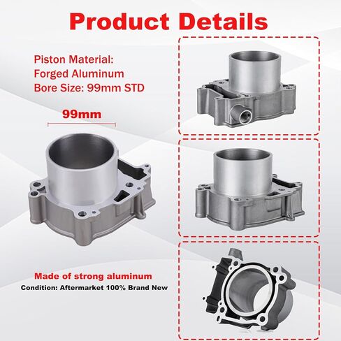 99mm Bore Cylinder Piston Top End Kit Compatible with Polaris Cylinder Kit for RZR570 Ranger570 Scrambler570 ACE570 in Kuwait