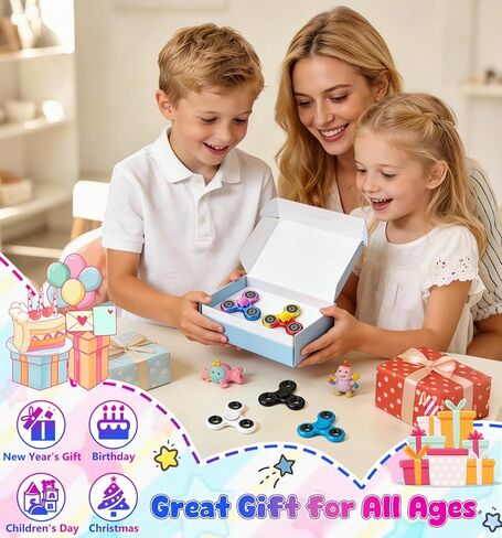 ATESSON 5 عبوات فيدجيت سبينر معدنية عالية السرعة 2-3 دقائق ألعاب فيدجيت لتخفيف التوتر والقلق والتوحد والتوحد والملل وأعياد الميلاد وتفضل الحفلات وجوائز الفصول الدراسية للأطفال والبالغين in Kuwait