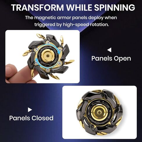 Fidget Spinners, Metal Fidget Spinner Gifts for Adults & Boys, Mechanical Armor EDC Cool Finger Toys for ADHD & Anxiety Autism Stress Relief (Black) in Saudi Arabia
