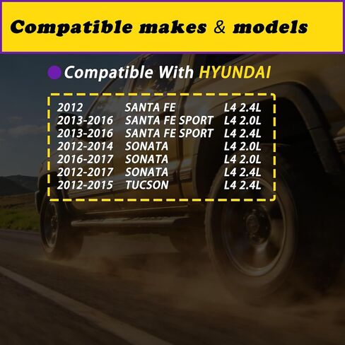 2 قطعة محرك السحب والعادم توقيت الصمام المتغير VVT الملف اللولبي متوافق مع Hyundai Santa Fe Sonata Tucson مناسب لكيا مناسب لـ Sorento Optima L4 2.0L 2.4L 11-17 يستبدل 243752G500 243552G500 in Kuwait