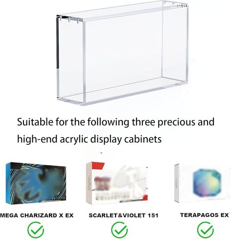 Magnetic Acrylic Display Case for Mega CHARZRD X ex Ultra-Premium Collection UPC and 151 UPC – 8mm/5mm Thick Acrylic with N52 Magnets – Protective Display for Card Collection Boxes in Saudi Arabia