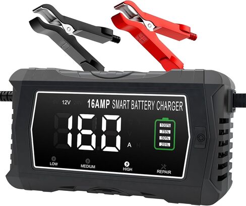 lifepo4 Charger 16-Amp Fully-Automatic Maintain,6V/12V/24V Lead-Acid(AGM/Gel/SLA)/Lithium lron LiFePO4 Trickle Charger,Pulse Repair Car Battery Charger,Deep Cycle in Saudi Arabia