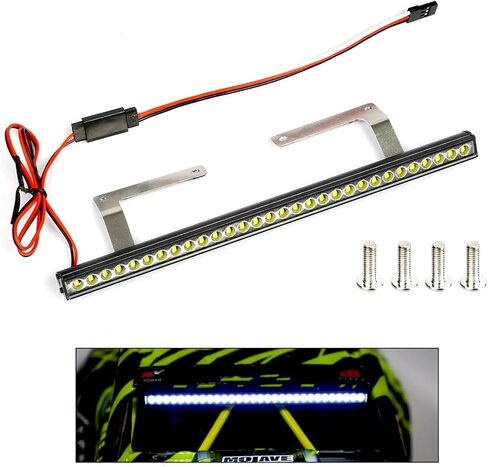 مجموعة أضواء لـ Arrma 6S 1/7 Mojave EXB V2 V1، مصباح LED مع وحدة تحكم ثلاثية القنوات تعمل على مجموعة ترقية مصباح الضوء المتين 5-7.4 فولت، مجموعة مصابيح LED RC لـ Arrma (الضوء العلوي من الألومنيوم) in Kuwait