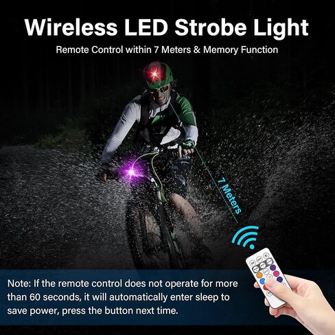 8 قطع مصابيح LED لاسلكية للسيارة مع جهاز تحكم عن بعد، 8 ألوان عالية السطوع لاسلكية LED ستروب أضواء USB شحن IP65 مقاومة للماء ومضادة للتصادمات لسيارة دراجة نارية بدون طيار دراجة طائرة RC، أسود in Kuwait