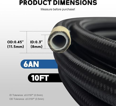 6AN PTFE مجموعة خط الوقود AN6 E85 النايلون مضفر خرطوم الوقود خط 10FT مع 8 قطعة وصلة خرطوم الوقود قطب محول تركيب عدة in Kuwait