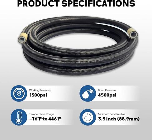 6AN PTFE مجموعة خط الوقود AN6 E85 النايلون مضفر خرطوم الوقود خط 10FT مع 8 قطعة وصلة خرطوم الوقود قطب محول تركيب عدة in Kuwait