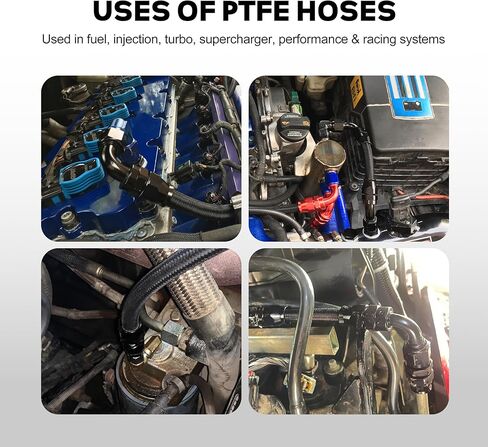 6AN PTFE مجموعة خط الوقود AN6 E85 النايلون مضفر خرطوم الوقود خط 10FT مع 8 قطعة وصلة خرطوم الوقود قطب محول تركيب عدة in Kuwait