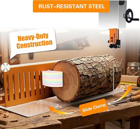 Log Milling Jig for Bandsaw – Adjustable Log Holder for Processing Logs into Boards, Bandsaw Log Sled with Acrylic Guide Plate, Heavy-Duty Steel & 3D Printed Clamp for Woodworking in Saudi Arabia