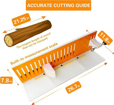 Log Milling Jig for Bandsaw – Adjustable Log Holder for Processing Logs into Boards, Bandsaw Log Sled with Acrylic Guide Plate, Heavy-Duty Steel & 3D Printed Clamp for Woodworking in Saudi Arabia