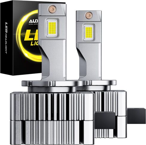 AUXITO D3S Light Bulbs, 50000LM 6500K Cool White, Direct Replacement D3S/D3R LED Fog Light Bulbs with Fan, Plug and Play CANbus Ready No Flicker, Pack of 2 in Saudi Arabia