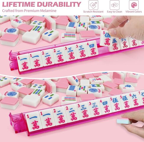 Jolitac American Mahjong Game Set, 166 Premium Tiles, Mahjong Tile Set with Sturdy Carrying Bag, Include Chips & Dice – Portable Travel Complete Mahjong Set for Adults & Beginners in Saudi Arabia
