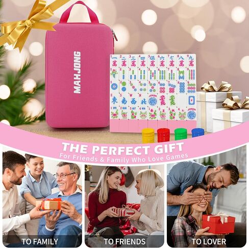 Jolitac American Mahjong Game Set, 166 Premium Tiles, Mahjong Tile Set with Sturdy Carrying Bag, Include Chips & Dice – Portable Travel Complete Mahjong Set for Adults & Beginners in Saudi Arabia
