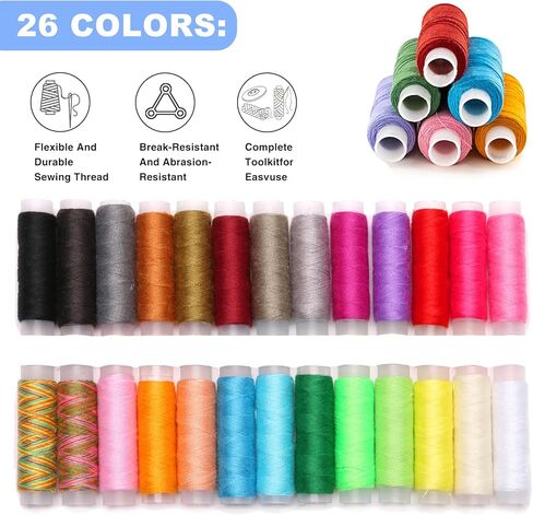 100 PCS Complete Embroidery Stitch Book Kit with Includes Step-by-Step Instructions, Hoops, Threads, Needles & Fabric, All-in-One Portable Starter Set for Adult Beginners & DIY Craft Enthusiasts in Saudi Arabia