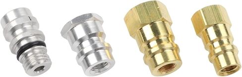 4-Piece R-12 to R-134a AC Retrofit Kit with Low and High Side Valves, 7/16 in and 3/8 in Ports, 2 Adapters & 4 Dust Caps for Vehicle A/C Conversion in Saudi Arabia