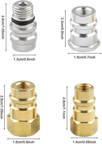 4-Piece R-12 to R-134a AC Retrofit Kit with Low and High Side Valves, 7/16 in and 3/8 in Ports, 2 Adapters & 4 Dust Caps for Vehicle A/C Conversion in Saudi Arabia