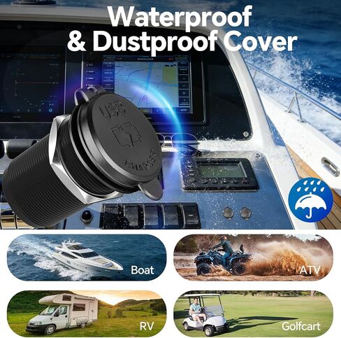 Acegoo 120W 12V USB Outlet, PD3.0 100W Type-C Car Laptop Charger, Dual Port Fast Charging Socket for Drone, Starlink Mini, Cigarette Lighter Replacement for RV Camper Truck Boat (2 Pcs) in Saudi Arabia