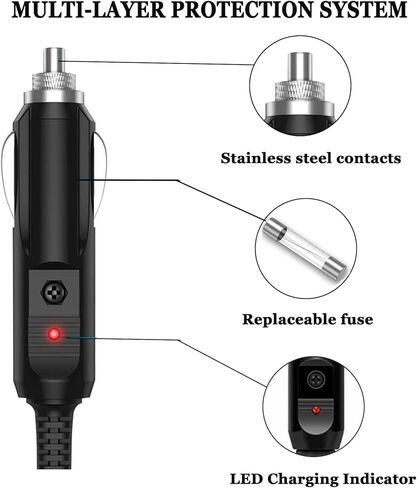 12V/24V Car Charger Cable, for BLUETTI AC70, AC50B, EB55, Elite 200, 100 V2, Ecoflow,and other portable power stations. Features an XT60 connector; Solar Generator DC Power Adapter Cable (10 feet) in Saudi Arabia