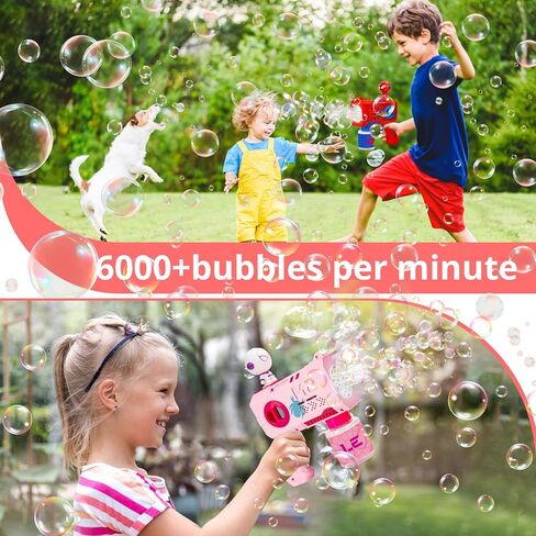 Bubble Gun for Kids, 2 Pack Bubble Machine, Outdoor Summer Toys for Kids 3-8, Toddler Blaster with Powerful Motor, Light-Up Blower for Backyard, Beach, Pool, and Birthday in Saudi Arabia
