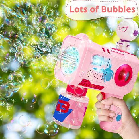 Bubble Gun for Kids, 2 Pack Bubble Machine, Outdoor Summer Toys for Kids 3-8, Toddler Blaster with Powerful Motor, Light-Up Blower for Backyard, Beach, Pool, and Birthday in Saudi Arabia