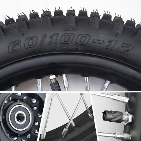 60/100-12 2.75-12 inch Mini Dirt Bike Front Wheel Rim Tube Tire With 12-15mm Bearing Assembly for Mini Dirt Pit Bikes Motorcycle Wheels And Tires SSR in Saudi Arabia