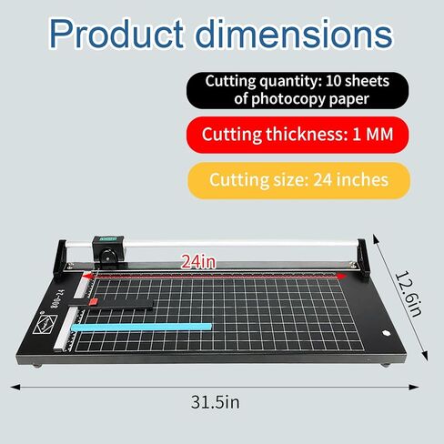 24 Inch Manual Precision Rotary Paper Trimmer, Rotary Paper Cutter Trimmer for Photo Paper, Film, Art Paper Jam, Office Paper, Thin Plastic Soft Board, PVC,Cutting Table,Professional Rolling Trimmer in Saudi Arabia