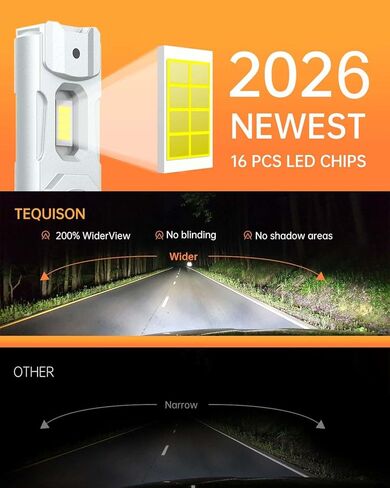 H11/H8/H9 Bulbs, 60,000LM 6500K Cool White Fog Lights, 800% Ultra Bright with 14000RPM Fan, IP68 Waterproof, 1:1 Size, Plug-N-Play, Canbus Ready (2 Pack) in Saudi Arabia