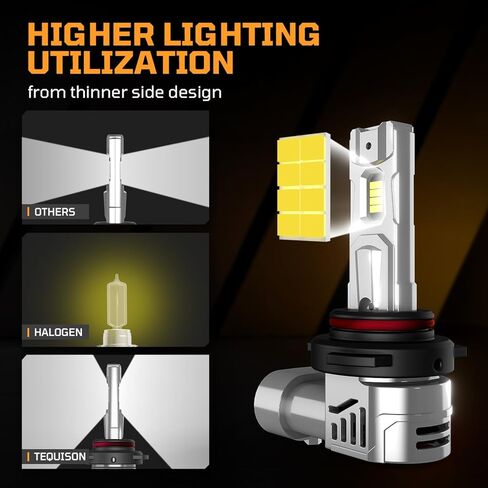 H11/H8/H9 Bulbs, 60,000LM 6500K Cool White Fog Lights, 800% Ultra Bright with 14000RPM Fan, IP68 Waterproof, 1:1 Size, Plug-N-Play, Canbus Ready (2 Pack) in Saudi Arabia