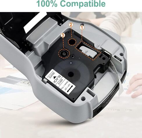 6 عبوات 45013 شريط متوافق مع Dymo 160 Label Maker Refill 1/2 بوصة أسود على أبيض D1 شريط ملصقات 45013 a45013 45013s S0720530 لـ LabelManager 280 160 420P 220P 210D 360D 450D، 23 قدمًا in Kuwait
