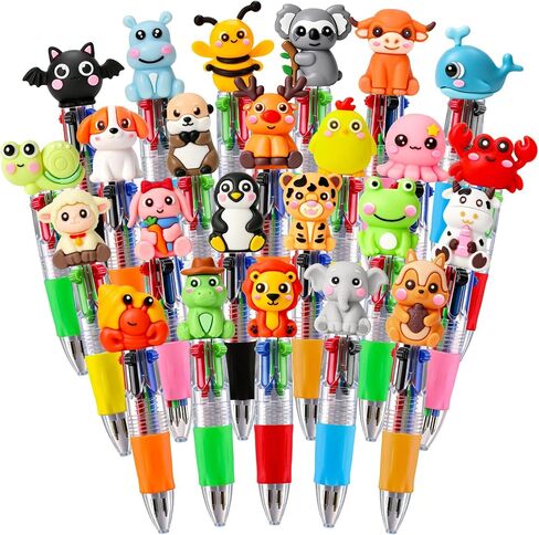 40Pcs Mini Multicolor Pens in One 4-in-1 Cute Pens Bulk for Kids, Ballpoint Pen for Birthdays and Children's Parties, Fun Gifts Assorted Ink Kawaii Pen in Saudi Arabia