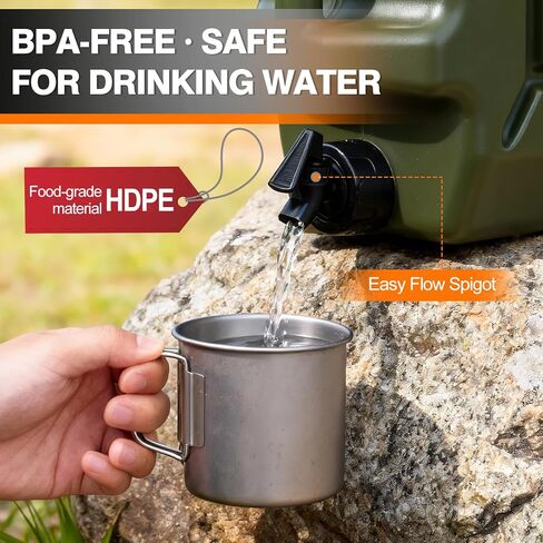 5 Gallon Water Jug, Portable Camping Water Containers with Spigot BPA Free Emergency Water Jug Water Tank Storage No Leakage in Saudi Arabia