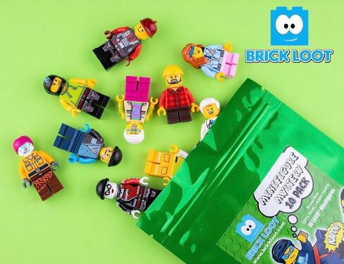 Brick Loot Minifigures Pack of 10, Random Minifigure Pack, Set of Authentic Minifigs, Unique Brick Characters with Accessories, Compatible Toy Figures, Gift for Kids, No Duplicates Included in Kuwait