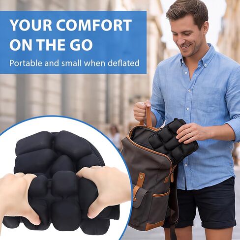 Inflatable Seat Cushion, Pressure Relief Airplane Seat Cushion for Long Flights Built-in Air Pump, Portable Car Seat Cushions,Office Chair Wheelchair Cushions Relief Discomfort in Coccyx&Buttock in Saudi Arabia