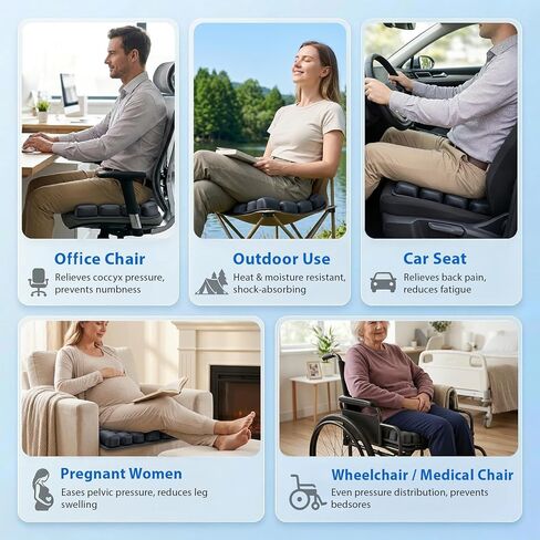 Inflatable Seat Cushion, Pressure Relief Airplane Seat Cushion for Long Flights Built-in Air Pump, Portable Car Seat Cushions,Office Chair Wheelchair Cushions Relief Discomfort in Coccyx&Buttock in Saudi Arabia