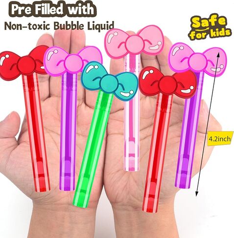 24PCS Bow Bubble Wands for Kawaii Party Favors Supplies Decorations, Pinata Goodie Bag Stuffers & Classroom Prizes Valentines Easter Halloween Christmas Stuffers in Saudi Arabia