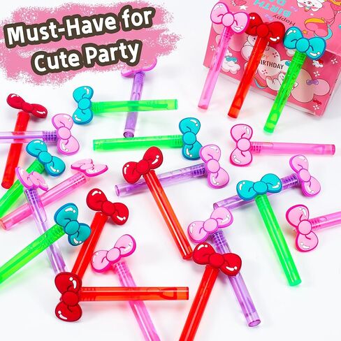 24PCS Bow Bubble Wands for Kawaii Party Favors Supplies Decorations, Pinata Goodie Bag Stuffers & Classroom Prizes Valentines Easter Halloween Christmas Stuffers in Saudi Arabia